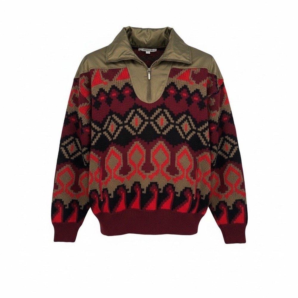 Spyder Windstopper 80s Knit Pullover Sweater Ski Gore-Tex Lined Med Made In Hong